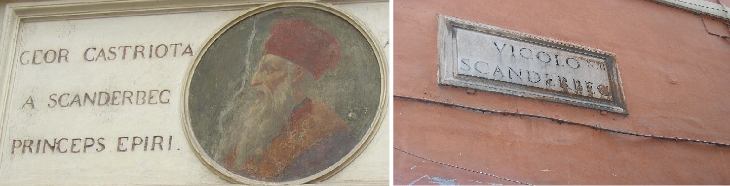 השלטים בפיאצה סקנדרבג ברומא