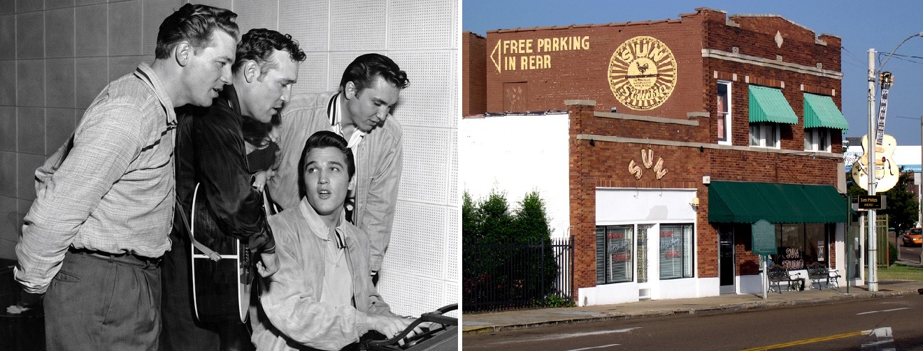 אולפני סאן (מימין), פרסלי קאש, פרקינס וג'רי לי לואיס